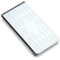 Silver Chrome Plated Metal Money Clip w/ Diamond Design